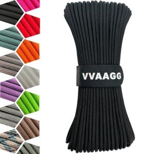1000lb Heavy Duty Black Paracord Rope, 100FT