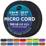 TECEUM Black Micro Paracord - 125 ft Utility Rope