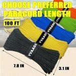 1000lb Heavy Duty Black Paracord Rope, 100FT