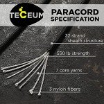 TECEUM 100ft 550 Paracord - Black Tactical Rope
