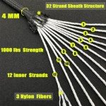 1000lb Heavy Duty Black Paracord Rope, 100FT