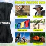 1000lb Heavy Duty Black Paracord Rope, 100FT