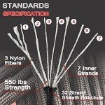 VVAAGG 550 Paracord 100FT Heavy-Duty Camping Rope