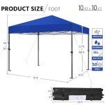Yaheetech Instant Pop Up Canopy Tent - 10x10 Blue