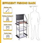 Fishing Rod Holders with Wheels for Garage Storage