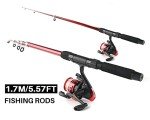 2PCS Collapsible Fishing Pole and Reel Combo
