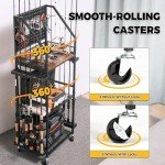 Fishing Rod Holders with Wheels for Garage Storage