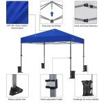 Yaheetech Instant Pop Up Canopy Tent - 10x10 Blue
