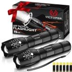 Victoper Bright LED Flashlight 2-Pack, Waterproof Torch