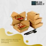 Kraft Leakproof Biodegradable Takeaway Food Boxes