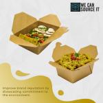 Kraft Leakproof Biodegradable Takeaway Food Boxes