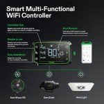 VIVOSUN 2-Pack AeroWave E6 Black, GrowHub Controller E42A & USB-C Splitter Kit, Grow Tent Clip-on Fan 6” with EC Motor, Smart Environmental WiFi-Controller & Compatible 2-in-1 Type C Splitter