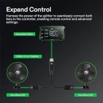 VIVOSUN 2-Pack AeroWave E6 Black, GrowHub Controller E42A & USB-C Splitter Kit, Grow Tent Clip-on Fan 6” with EC Motor, Smart Environmental WiFi-Controller & Compatible 2-in-1 Type C Splitter