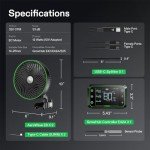 VIVOSUN 2-Pack AeroWave E6 Black, GrowHub Controller E42A & USB-C Splitter Kit, Grow Tent Clip-on Fan 6” with EC Motor, Smart Environmental WiFi-Controller & Compatible 2-in-1 Type C Splitter