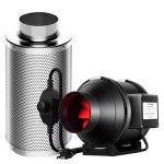 VIVOSUN Ventilation Kit 4 Inch 190 CFM Inline Duct Fan with 4"x 12" Carbon Filter Odor Control System with Australia Virgin Charcoal for Grow Tent Ventilation