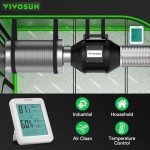 VIVOSUN 4 Inch 190 CFM Inline Fan with Speed Controller, 4 Inch Carbon Filter and 8 Feet of Ducting, Temperature Humidity Monitor for Grow Tent Ventilation