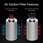 VIVOSUN Ventilation Kit 4 Inch 190 CFM Inline Duct Fan with 4"x 12" Carbon Filter Odor Control System with Australia Virgin Charcoal for Grow Tent Ventilation