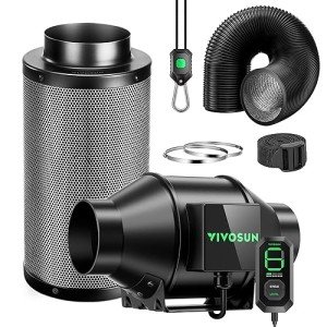 VIVOSUN Smart Air Filtration G4 Kit 4", AeroZesh G4 Inline Duct Fan with E12 Speed Controller, Carbon Filter & 8' Ducting, Cooling & Ventilation System for Grow Tents, Indoor Gardening, Hydroponics