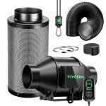 VIVOSUN Smart Air Filtration G4 Kit 4", AeroZesh G4 Inline Duct Fan with E12 Speed Controller, Carbon Filter & 8' Ducting, Cooling & Ventilation System for Grow Tents, Indoor Gardening, Hydroponics