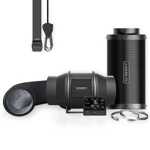 AC Infinity Air Filtration PRO Kit 6”, Inline Fan, Temperature Humidity VPD Controller with WiFi App Control, Carbon Filter, Ducting, Ventilation System for Grow Tents, Hydroponics, Indoor Gardening