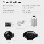 VIVOSUN Smart Air Filtration PRO S4 Kit 4", AeroZesh S4 Inline Duct Fan w/GrowHub E42A Temp. Humidity WiFi-Controller, Carbon Filter & Ducting, Cooling & Ventilation System for Grow Tent, Hydroponics
