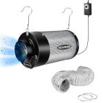 MELONFARM Air Filtration Kit 4", Built-in 14cm Fan Low Nois Carbon Filter with 12-Speed Controller, 8' Ducting, Cooling & Ventilation System for Grow Tents, Indoor Gardening, Hydroponics