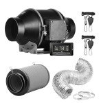 iPower 4 Inch Inline Duct Ventilation Smart Fan (Support Alexa) for Grow Tent, Black