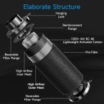 Hon&Guan 4" Air Filtration Kit: 4 Inch Inline Duct Fan with Speed Controller, 10" High Carbon Filter, 8 Ft Ducting & Rubber Coupler, Ventilation System for Grow Tents, Indoor Gardening, Hydroponics