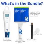 Bluelab Conductivity Pen Meter and Probe Care Kit for Conductivity-Water, Temperature and Nutrient Tester (CF, EC, PPM 500/700) with EC Solution and Cleaner for Hydroponics and Indoor Growing