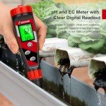 UIUZMAR Digital pH Meter pH TDS EC Meter for Hydroponic Solution pH and EC Meter with LCD Display TDS Water Tester pH PPM Meter for DWC Setup Aeroponic