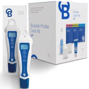 Bluelab pH Pen Meter and Probe Care Kit pH with Calibration Supplies, Storage Solution & Brush, Reliable Digital Tester for pH, Temperature in Growing Solutions, Optimal Plant Health and Yield