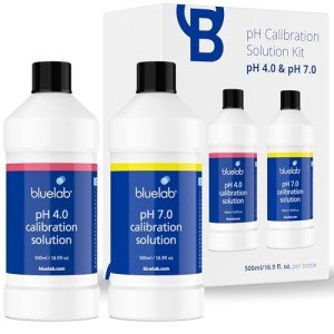Bluelab pH 4.0 & 7.0 Calibration Solution Kit - pH Meter & pH Pen Calibration for Balanced Nutrient Solution NIST Traceable | Hydroponics, Gardening & Growing Tents (500 ml/ 16.9 Fl Oz Each)