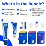 Bluelab pH Pen Meter and Probe Care Kit pH with Calibration Supplies, Storage Solution & Brush, Reliable Digital Tester for pH, Temperature in Growing Solutions, Optimal Plant Health and Yield