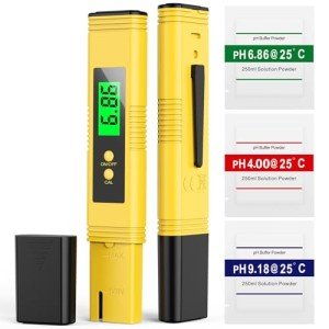 2024 All-New pH Meter for Water - High Accuracy Digital pH Tester (0.01 Precision) with UL Certification and 3 pH Calibration Powders - Ideal for Home Water, Hydroponics, Aquariums, Pools, and More
