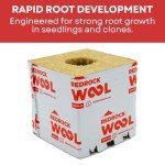 4 Inch Redrock Rockwool PRO Grow Block for Hydroponics | 6 Pack + Twin Canaries Chart