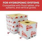 4 Inch Redrock Rockwool PRO Grow Block for Hydroponics | 6 Pack + Twin Canaries Chart