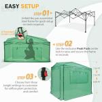 EAGLE PEAK 8x6 Portable Walk-in Greenhouse, Pop-up Indoor Outdoor Garden Green House, Zippered Doors and Windows, PE Cover, Green