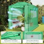 EAGLE PEAK 8x6 Portable Walk-in Greenhouse, Pop-up Indoor Outdoor Garden Green House, Zippered Doors and Windows, PE Cover, Green