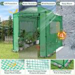 EAGLE PEAK 8x6 Portable Walk-in Greenhouse, Pop-up Indoor Outdoor Garden Green House, Zippered Doors and Windows, PE Cover, Green