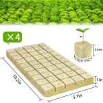 Halatool 1 Inch Rockwool Cubes Garden Rock Wool Stonewool Grow Cubes Starter Plugs for Hydroponics Soilless Cultivation Clone Plants Germination Start (4 Sheets of 200 Cubes)