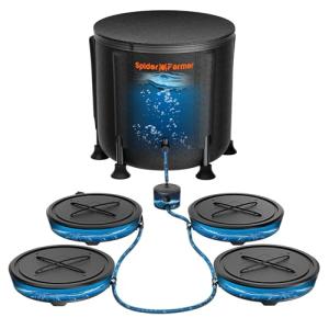 Spider Farmer 2025 Newest Gravity-Fed Self-Watering System No Power Needed, 4-Pack Auto Watering System with 13 Gallon Reservoir, 4Pcs Water Delivery Fabric Pot Base for Indoor Plants, Grow Tents