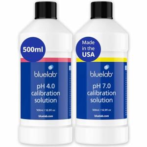 Bluelab pH 4.0 & 7.0 Calibration Solution Kit - pH Meter & pH Pen Calibration for Balanced Nutrient Solution NIST Traceable | Hydroponics, Gardening & Growing Tents (500 ml/ 16.9 Fl Oz Each)