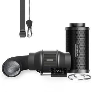 AC Infinity Air Filtration PRO Kit 6”, Inline Fan, Temperature Humidity VPD Controller with WiFi App Control, Carbon Filter, Ducting, Ventilation System for Grow Tents, Hydroponics, Indoor Gardening