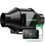 VIVOSUN AeroZesh G4 Inline Duct Fan, Quiet 4" 195 CFM Ventilation Exhaust Fan w/EC Motor and GrowHub E42A Temperature Humidity WiFi-Controller for Heating Cooling Booster, Grow Tents, Hydroponics