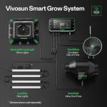 VIVOSUN AeroZesh G4 Inline Duct Fan, Quiet 4" 195 CFM Ventilation Exhaust Fan w/EC Motor and GrowHub E42A Temperature Humidity WiFi-Controller for Heating Cooling Booster, Grow Tents, Hydroponics