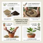 Sukh 14.6OZ Vermiculite - Organic Vermiculite for Gardening Plants Fine Horticultural Soil Amendments Bulk Additive Perfect Potted and Garden Professional Grade 1-3mm