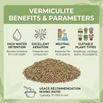 Sukh 14.6OZ Vermiculite - Organic Vermiculite for Gardening Plants Fine Horticultural Soil Amendments Bulk Additive Perfect Potted and Garden Professional Grade 1-3mm