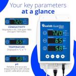 Bluelab Guardian Monitor Wi-Fi for Real-time pH, Temperature, and Conductivity (TDS) Measurements in Water with Calibration, 3 in 1 Digital Nutrient Meter for Hydroponic Systems and Indoor Plant Grow