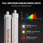 Spider Farmer Glow30 LED Grow Lights Kits, Sunlike Full Spectrum Integrated Plant Waterproof Growing Lamp Supplemental Bars for Grow Tent Indoor Greenhouse Plant Seedling Veg Flower, 4-Pack