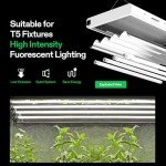 VIVOSUN T5 Grow Light Bulbs 2 Ft 22 Inches, 24W 6500K HO Fluorescent Tubes Light Bulbs, Cool White T5 Bulb for 22 Inches T5 Light Fixtures, T5 Grow Lights for Indoor Plants, 2 Ft 24W Pack of 5